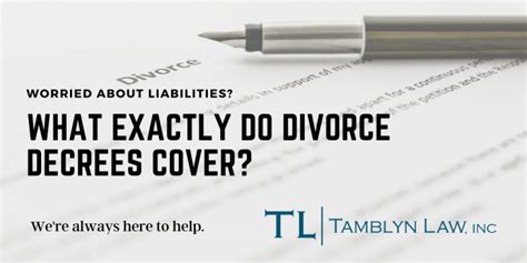 what exactly do divorce decrees cover tamblyn law