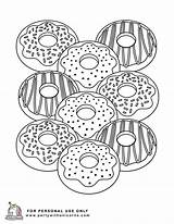 Donut Coloring Donuts Colroing Partywithunicorns sketch template