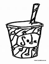 Soda Cup Coloring Pop Pages Colormegood Drinks sketch template