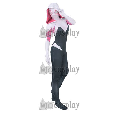 spiderman spider gwen stacy costume suit mask cosplay zentai spandex