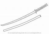 Swords Coloring Katana Sketch Drawingtutorials101 Ninja Lineart Espadas sketch template
