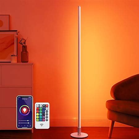 edishine modern led corner floor lamp  remote smart wifi rgbw color mood lighting work
