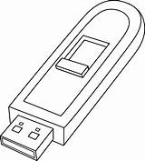 Drive Flash Clipart Usb Memory Line Clip Stick Lineart Drawing Computer Pen Cliparts Clipground Sweetclipart Library sketch template