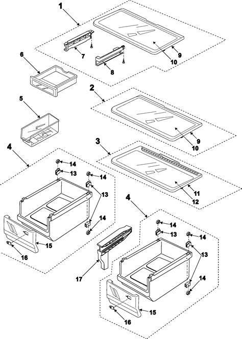 refrigerator shelves diagram parts list  model rbswxaa samsung parts refrigerator parts