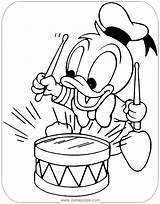Donald Baby Coloring Pages Duck Playing Disney Drum Disneyclips Toy Babies Cute Drawing sketch template