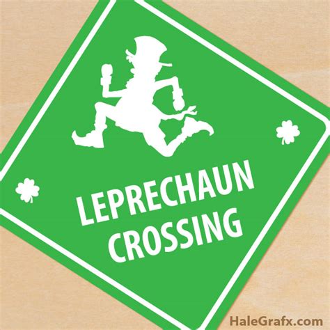 printable st patricks day leprechaun crossing sign