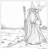 Coloring Pages Hobbit Online Everfreecoloring Gandalf Print Lord Rings sketch template