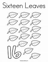 Coloring Sixteen Leaves Pages Number Worksheets Twistynoodle Printable Noodle Mini Built California Usa Leaf Colouring Choose Board sketch template