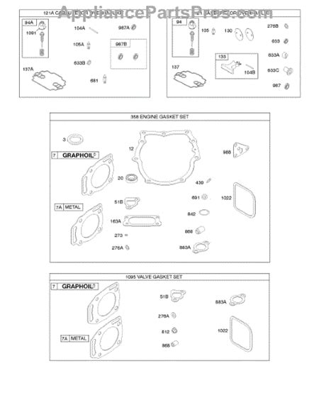 parts  briggs stratton    gasket set engine gasket set valve kit carburetor