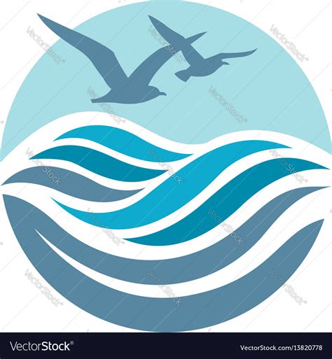 ocean logo design royalty  vector image vectorstock