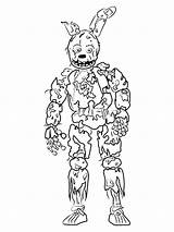 Coloring Springtrap Pages Animatronics Printable Color sketch template