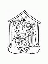 Crib Christmas Coloring Pages Kids Children Simple Color sketch template