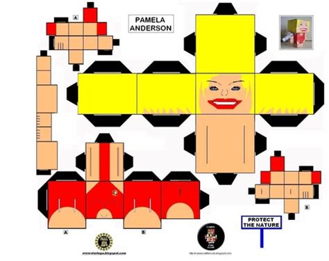 pamela anderson paper toy  printable papercraft templates