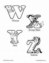 Alphabetimals Uppercase Letters sketch template