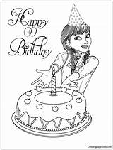 Cake Birthday Surprise Anna Coloring Color Pages Coloringpagesonly sketch template