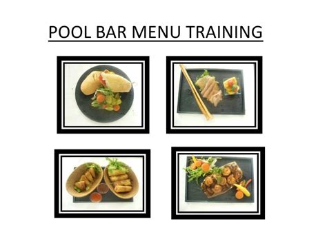pool bar menu training