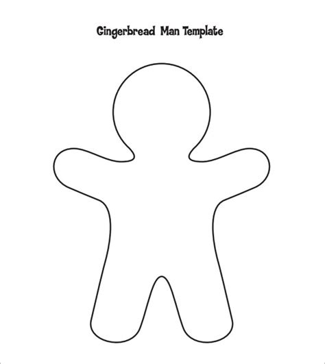 gingerbread man template printable small printable templates