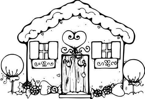 gingerbread house outline clipart