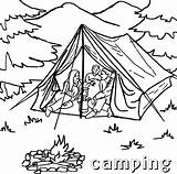 Camping Coloring Pages Tent Family Printable Print Color Kids Campfire Templates Getcolorings Template sketch template