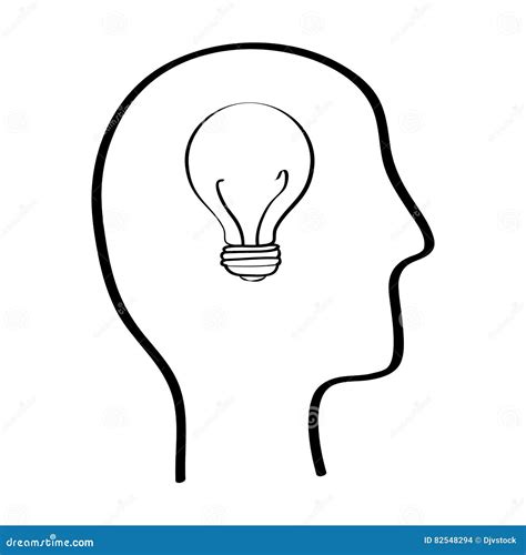 menselijk hoofd met binnen bol stock illustratie illustration  mens idee