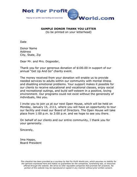 donor   letter template  letter template collection