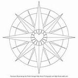 Compass Rose Coloring Mandala Pages Steampunk Mariners Geometric Sheets Patterns Printable Books sketch template