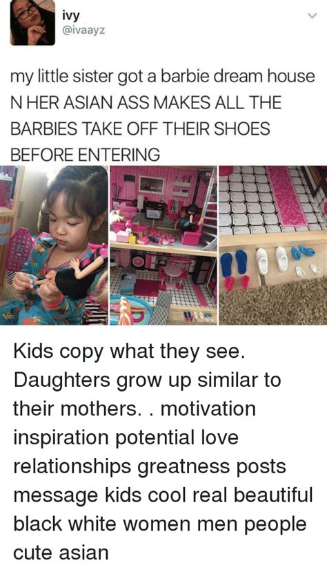 ivy my little sister got a barbie dream house n her asian ass makes all the barbies take off
