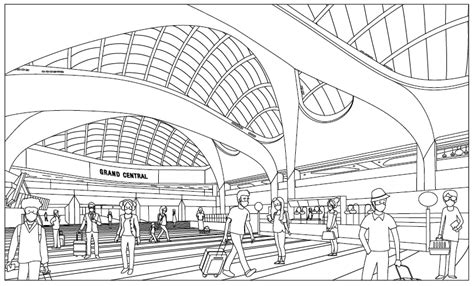train station coloring pages