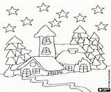 Paisagem Casas Landschap Paesaggio Landschaft Kerstmis Bossen Kleurplaten Paisagens Huizen Floresta Wald Paesaggi Neve Häusern Pintar Foresta Kleurplaatkleurplaten sketch template