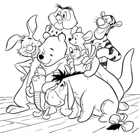 drawing winnie  pooh  friends coloring child coloring
