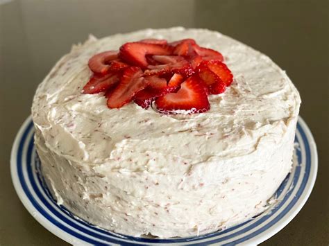 strawberry cake fresh from the