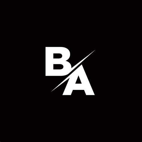 ba logo letter monogram slash  modern logo designs template  vector art  vecteezy