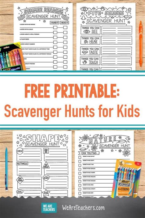printable scavenger hunts  kids scavenger hunt  kids