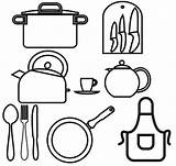 Utensils Kitchen Cooking Coloring Drawing Pages Utensil Pot Clipartmag Girls sketch template