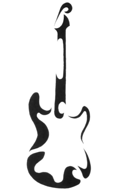 bass guitar stencil clipart
