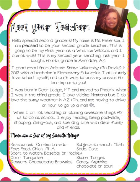 student teacher introduction letter  parents template teachers