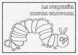 Oruga Glotona Pequeña Fichas Caterpillar Hambrienta Carle Eric Formar Cuentos Pequen Vedra sketch template