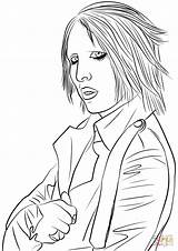 Coloring Manson Marilyn Pages Rock Printable Drawing Star sketch template