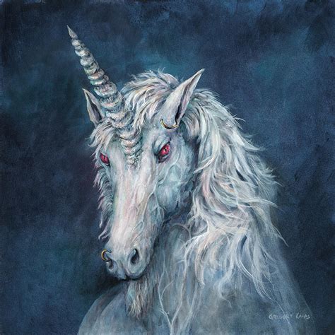 evil unicorn painting  gregory karas pixels