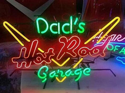 dad s hot rod garage neon light sign 17 x14 lamp glass t poster