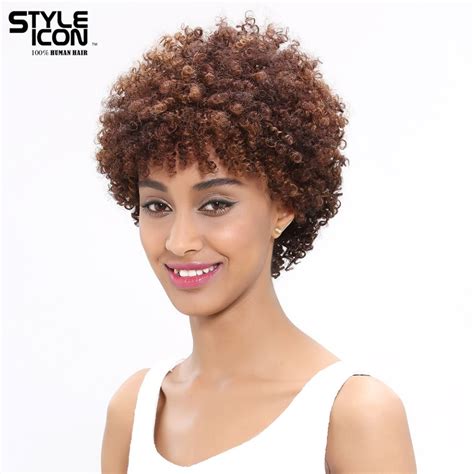 styleicon wig brazilian hair afro kinky curly wig weave bundle short