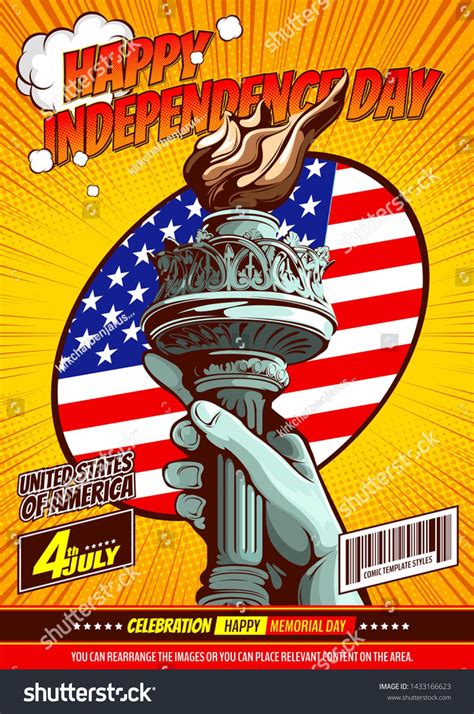 Hand Of The Statue Of Liberty Independence Day Comic Book Cover
