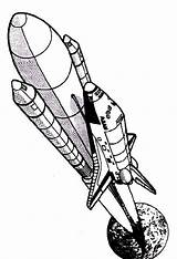 Rocket Ship Coloring Drawing Space Shuttle Pages Rockets Printable Kids Clipart Line Clip Cliparts Launch Cartoon Drawings Rocketship Print Sketch sketch template