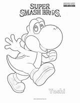 Smash Super Coloring Yoshi Brothers Bros Pages Fun sketch template