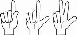 Three Two Clipart Finger Fingers Clip Counting Cliparts Library Clker Large sketch template