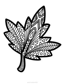 leaf mandala coloring page  kt creates  katie bennett tpt