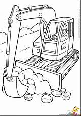 Excavator Coloring Colouring Entitlementtrap Drawing sketch template