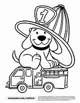 Coloring Fire Pages Printable Clifford Dog Prevention Safety Truck Sparky Color Preschool Firefighter Kids Firedog Book Trucks Fireman Clip Department sketch template