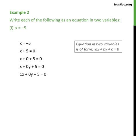 write    equation   variables