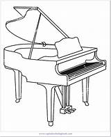 Piano Grand Coloring Pages Vector Dot Preview sketch template